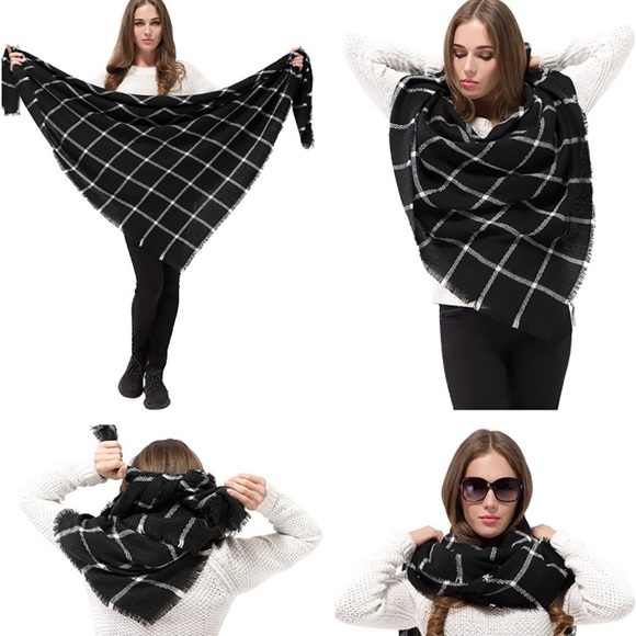 Plaid Blanket scarf - Picture 4 of 7